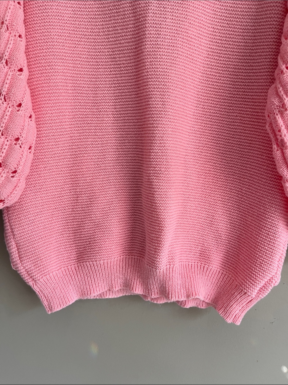 SHEIN 3D Floral Patch V Neck Button Down Cardigan Pink Sweater size 1X - Picture 10 of 14